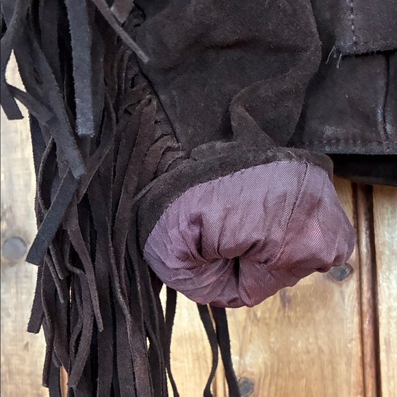 Lariat Vintage 80s Fringe Women’s Dark Brown Suede Leather Jacket, Small 2-4 - Picture 6 of 10
